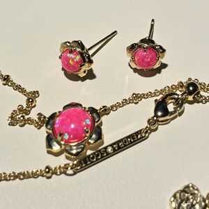KENDRA Scott pink opal Earrings & Necklace